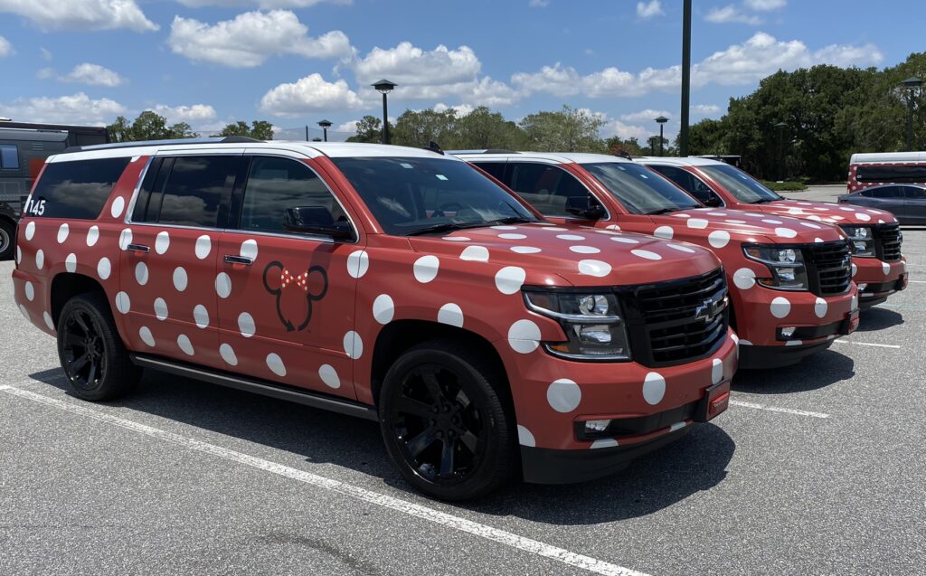 minnie van from fort wilderness to blizzard beach