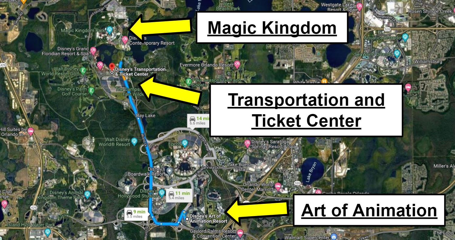 travel time from art of animation to magic kingdom