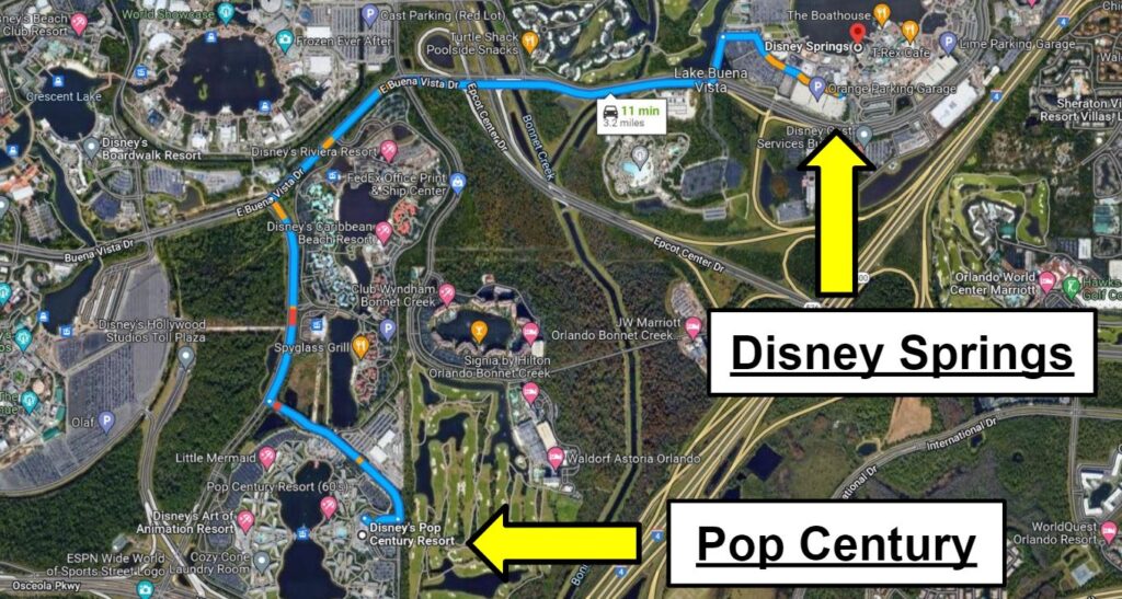 pop century to disney springs