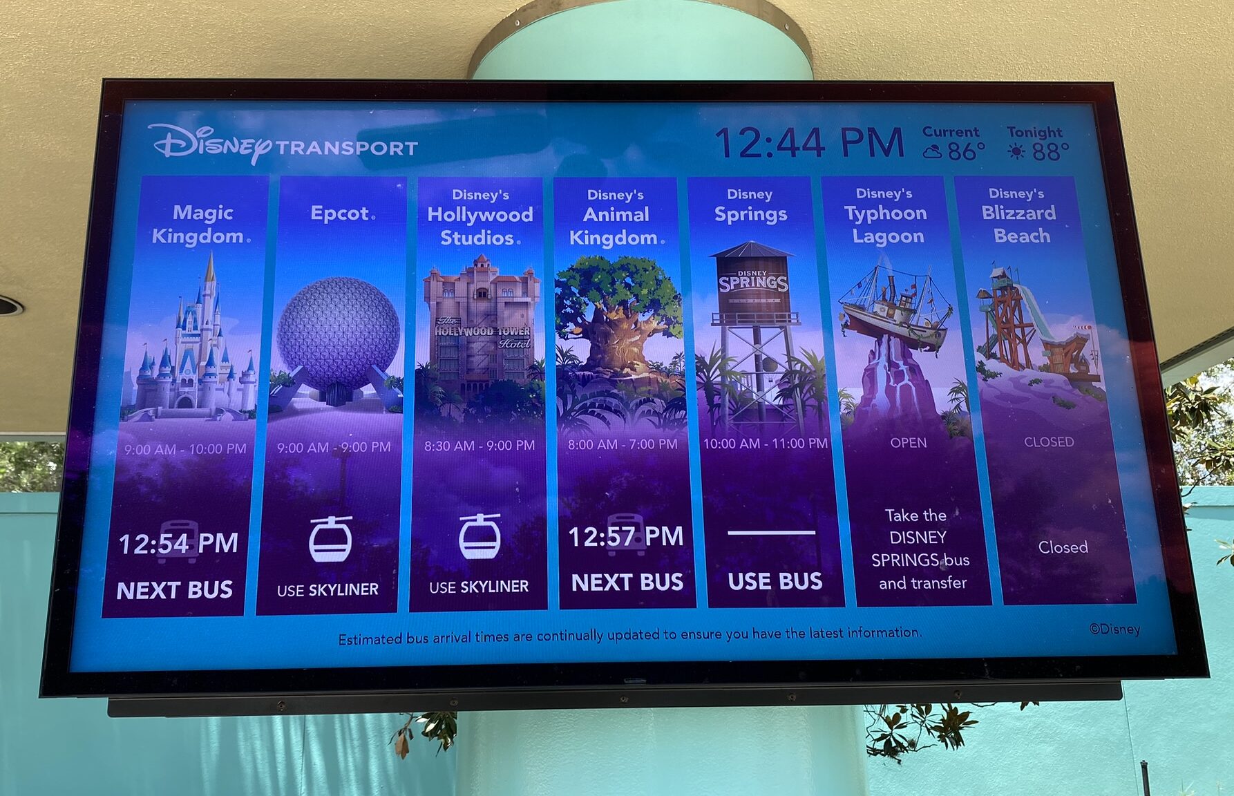 pop century to blizzard beach - bus screen