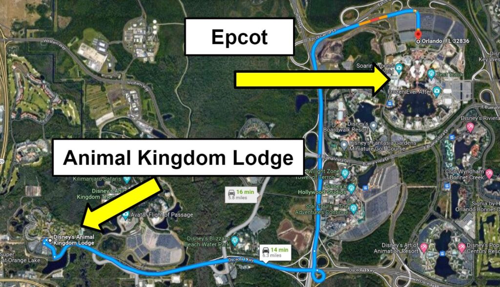 animal kingdom lodge to epcot