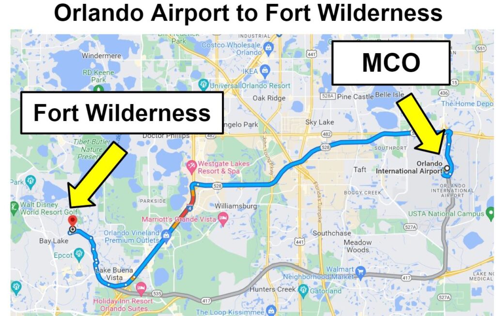 mco to fort wilderness