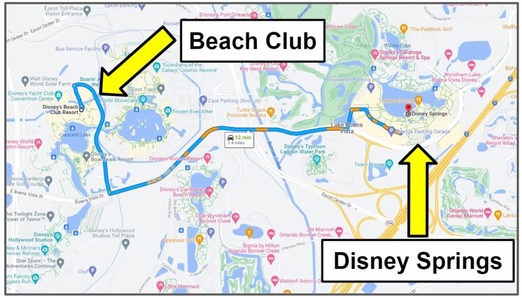 Beach Club to Disney Springs