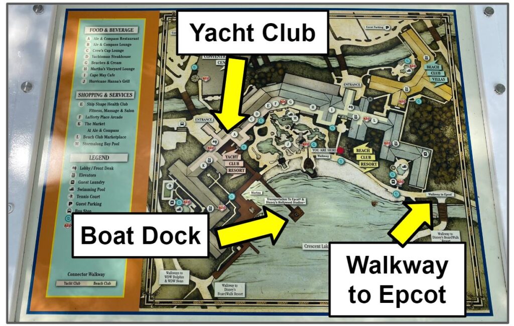 how far is disney yacht club to epcot