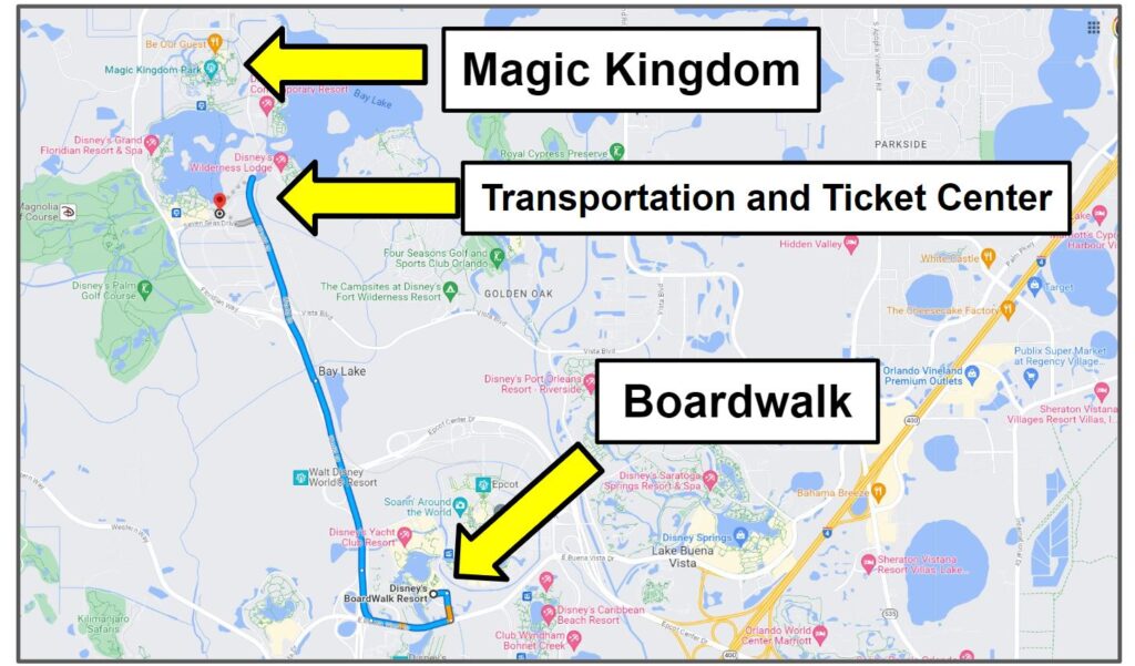 disneys boardwalk to magic kingdom