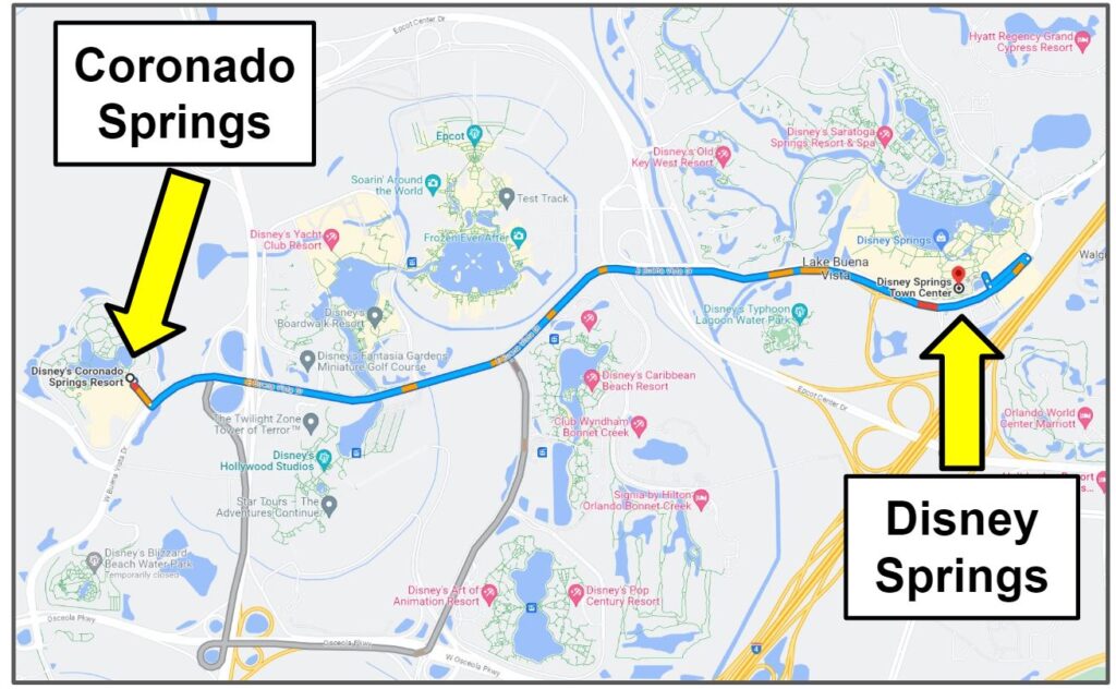 Coronado Springs to Disney Springs