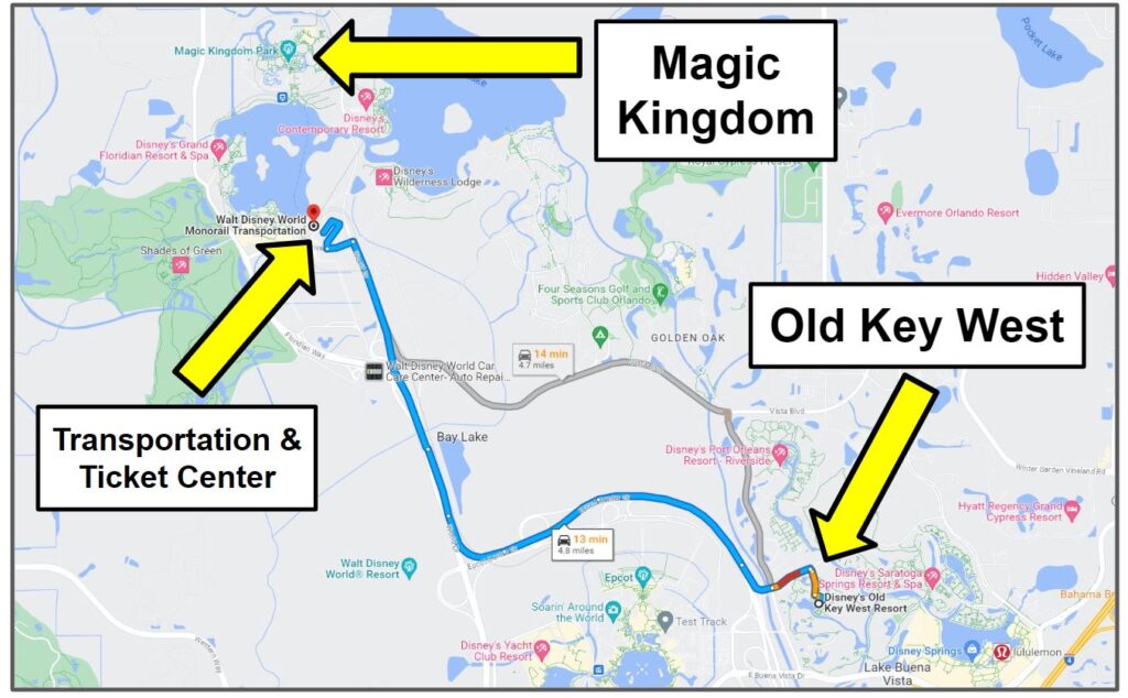 old key west to magic kingdom