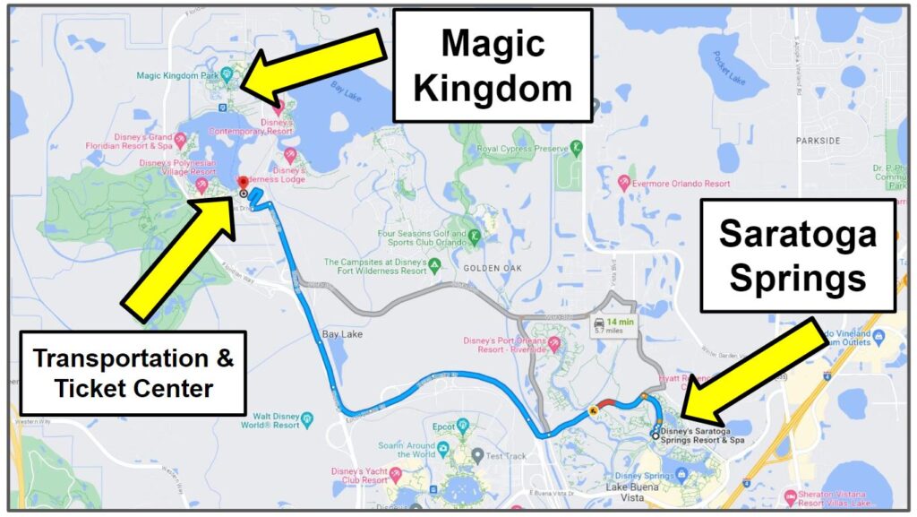 Saratoga Springs to Magic Kingdom