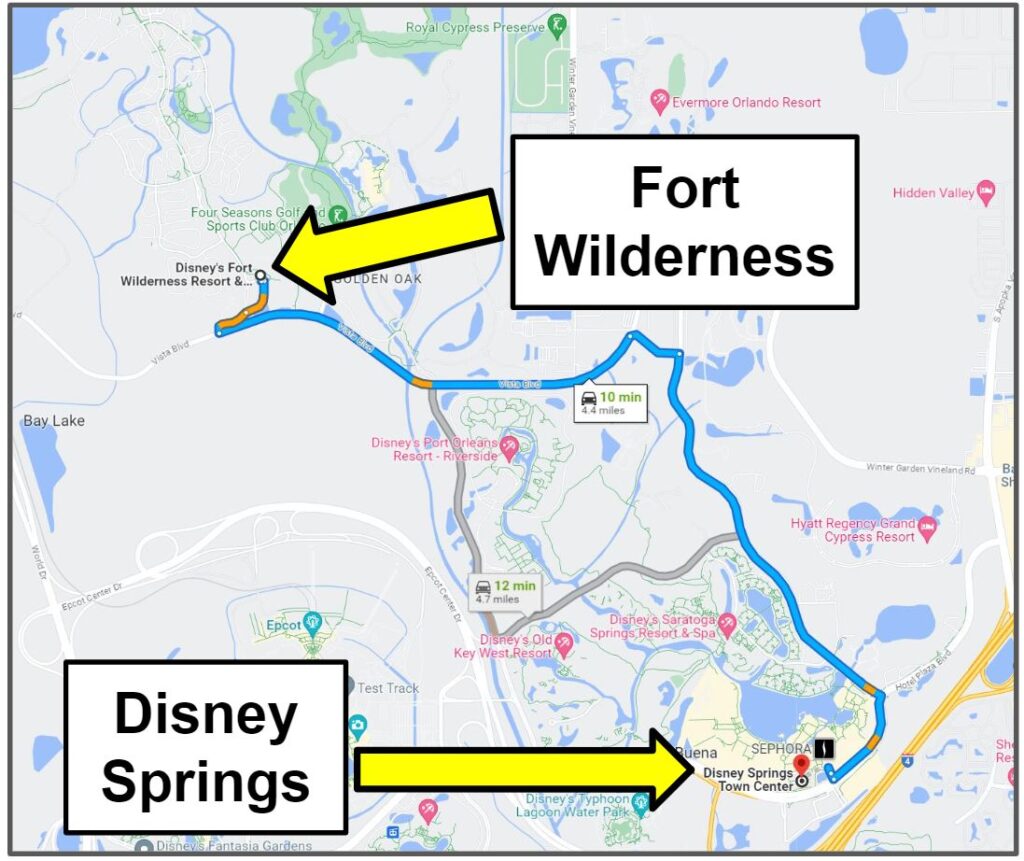 Fort Wilderness to Disney Springs