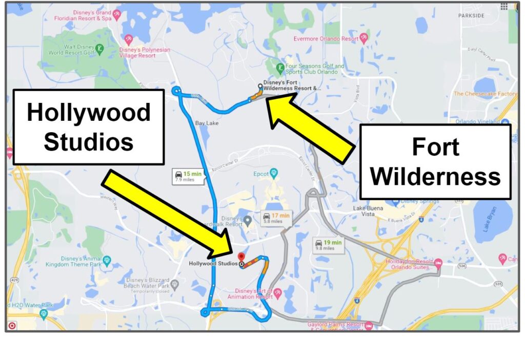 fort wilderness to hollywood studios