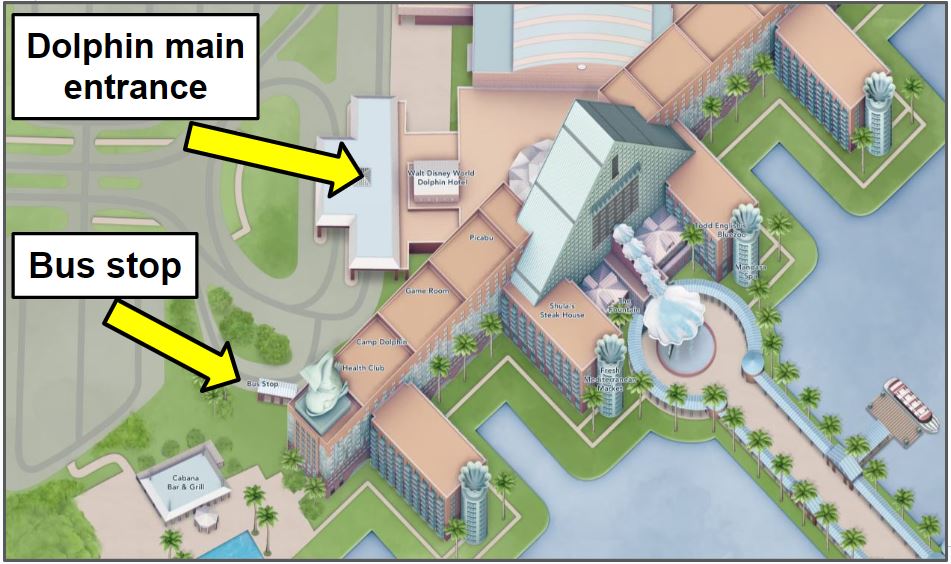 dolphin resort bus stop map