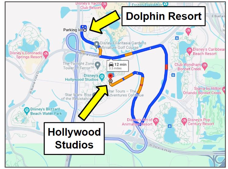 dolphin resort to hollywood studios