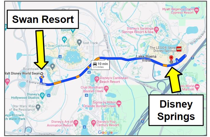 swan resort to disney springs