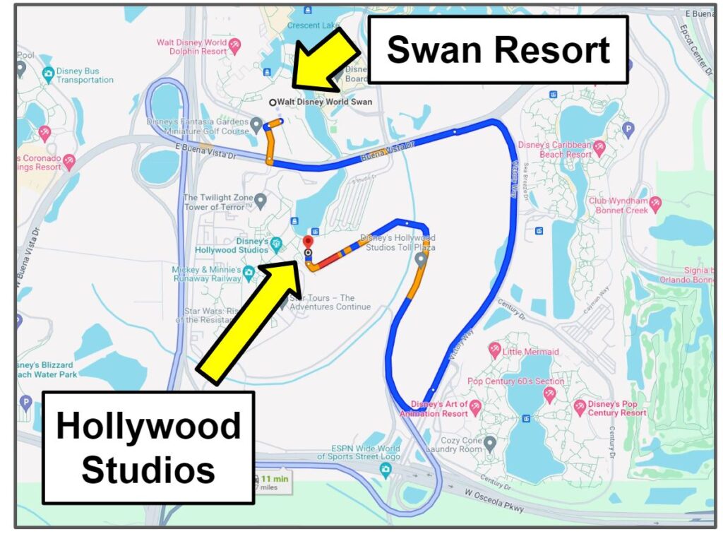 swan resort to hollywood studios