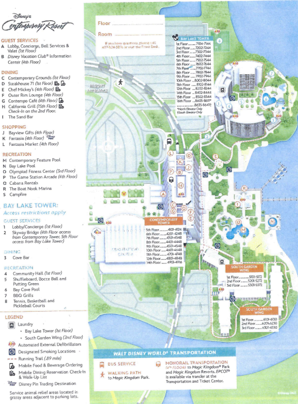 Contemporary Resort Map