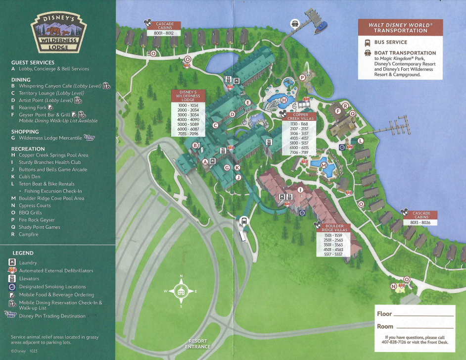 Wilderness Lodge Map