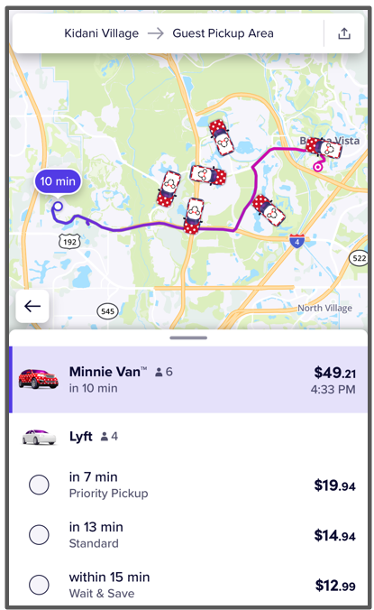 animal kingdom lodge to typhoon lagoon by lyft