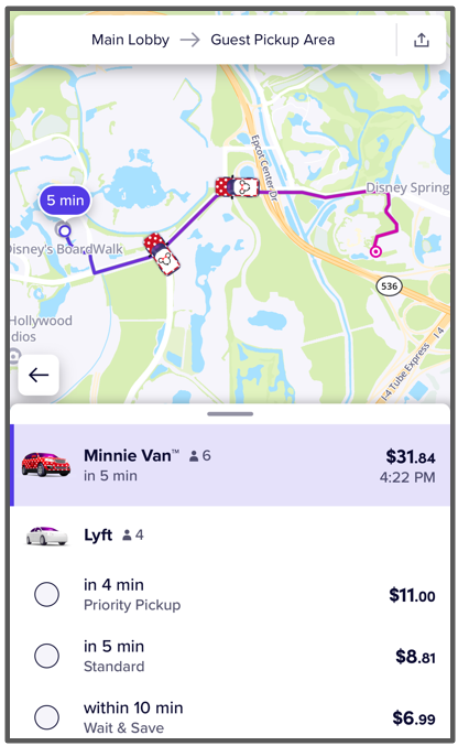 boardwalk to typhoon lagoon via lyft