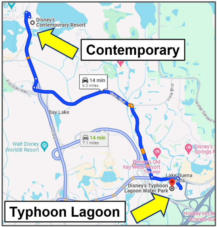 contemporary to typhoon lagoon - drive yourself