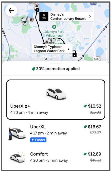 uber from contemporary to typhoon lagoon