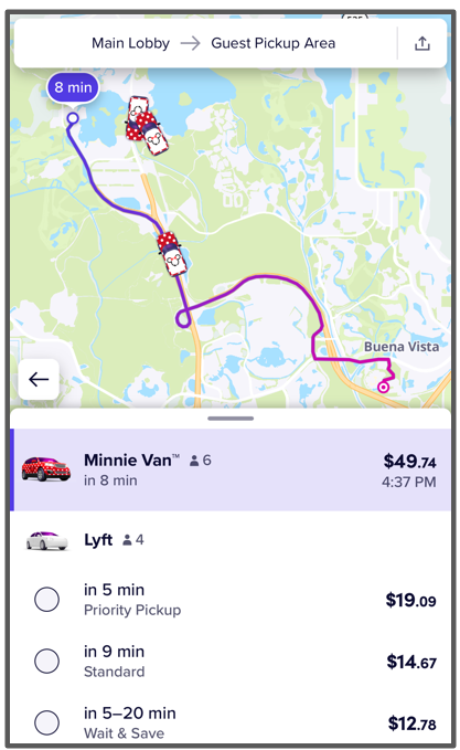 grand floridian to typhoon lagoon via lyft