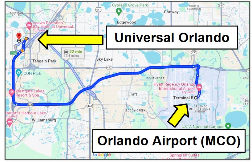 orlando airport to universal