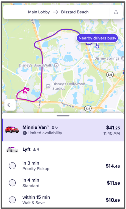 old key west to blizzard beach via lyft