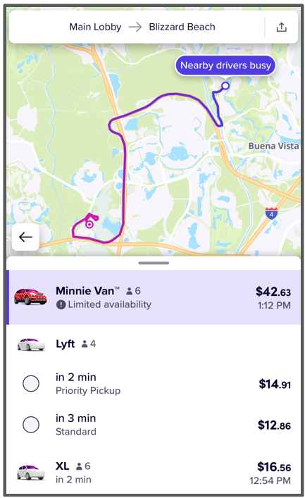 port orleans riverside to blizzard beach by lyft