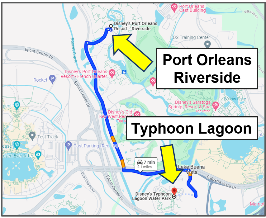 driving yourself from port orleans riverside to typhoon lagoon