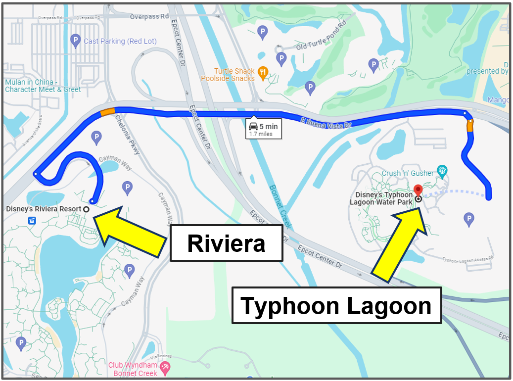 drive yourself from riviera to typhoon lagoon