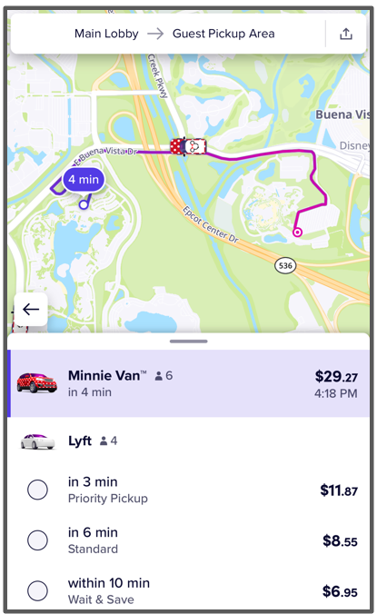 riviera to typhoon lagoon via lyft