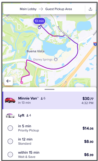 saratoga springs to typhoon lagoon via lyft