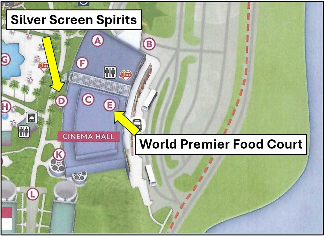 maps showing restaurants at all-star movies