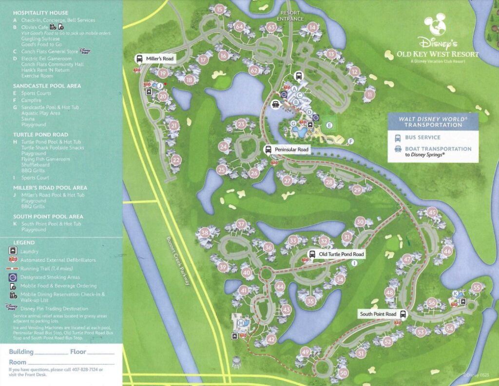 Disney's Old Key West Resort Map (free Pdf Download) - Resort Rat