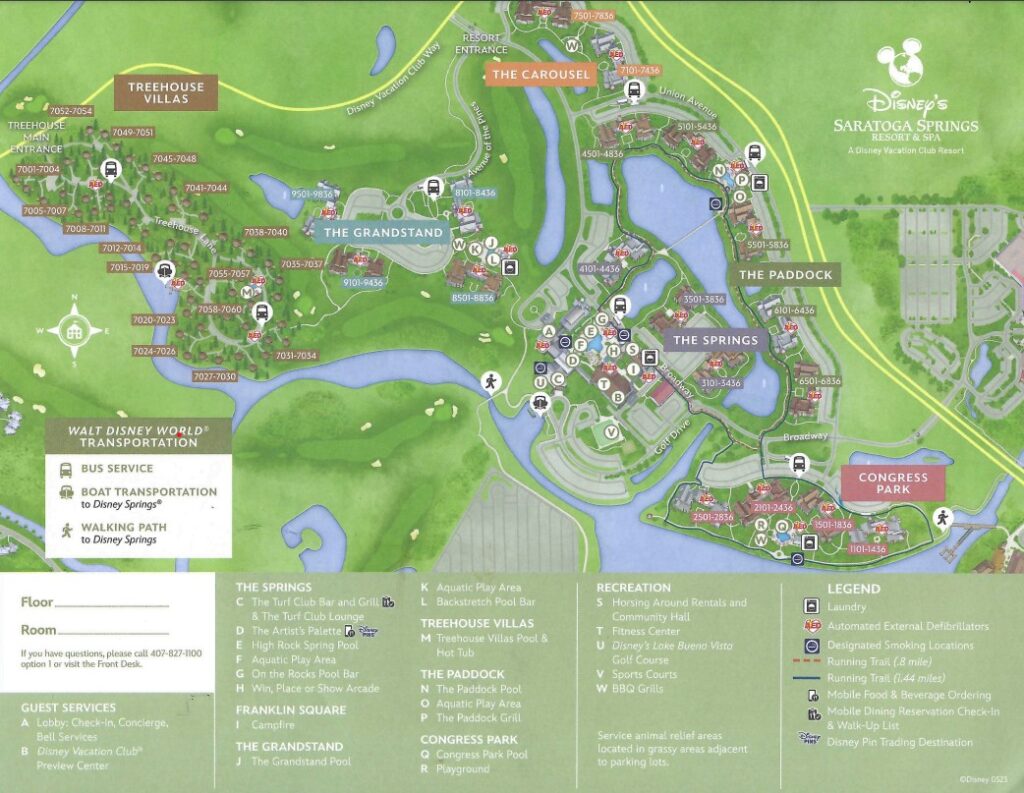 Disney's Saratoga Springs Resort Map (Free PDF Download) - Resort Rat