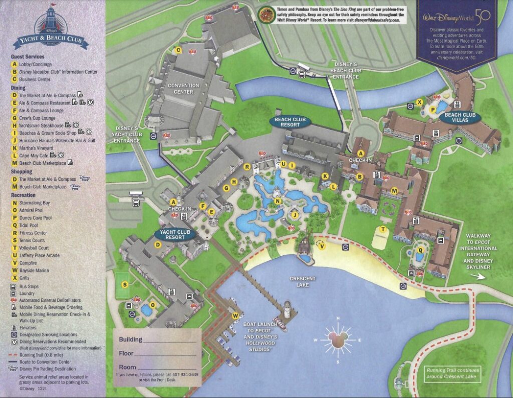 Disney's Yacht & Beach Club Map (Free PDF Download) - Resort Rat